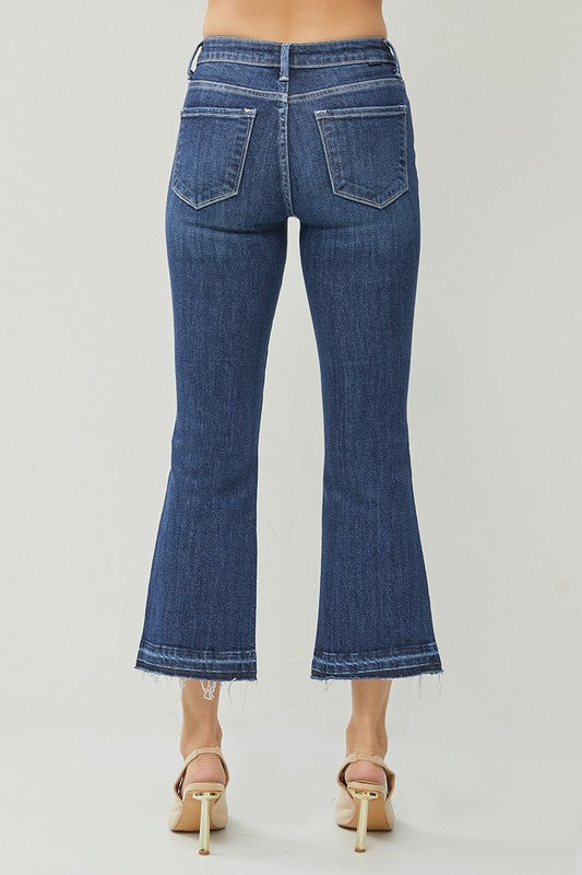 Risen Cropped Flare Jeans