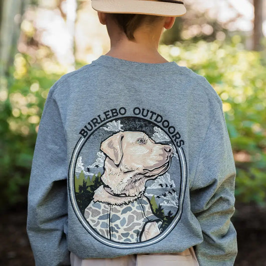 Burlebo Youth Camo Hunting Dog LS Tee