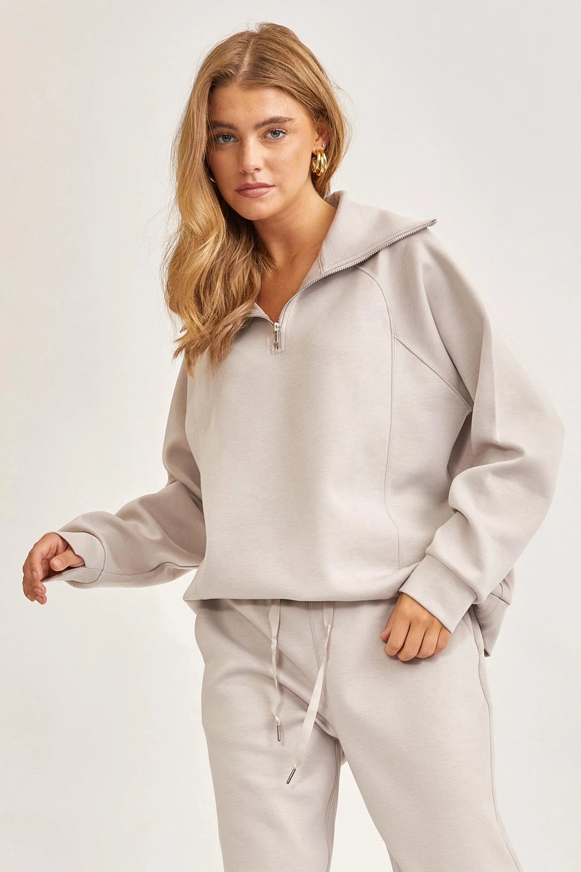 Quarter Zip Pullover + Jogger Modal Set