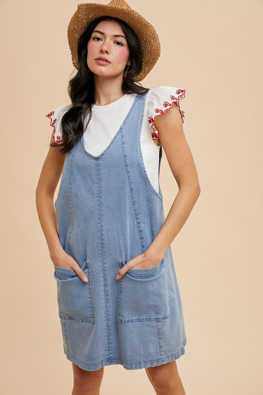 Denim Overall Mini Dress