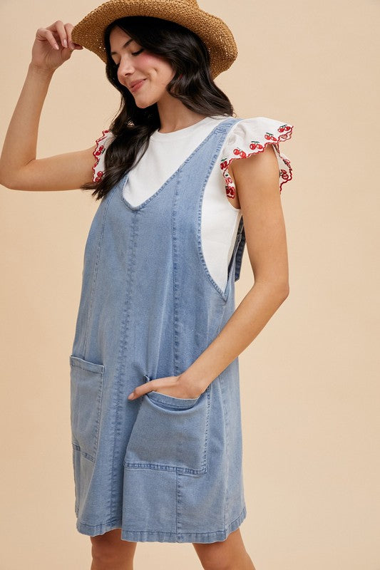 Denim Overall Mini Dress