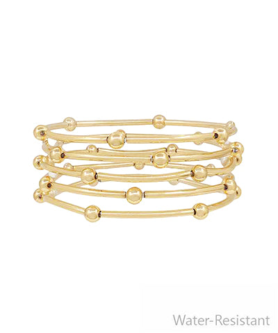 5 Row Curved Bar Ball Bracelet Set