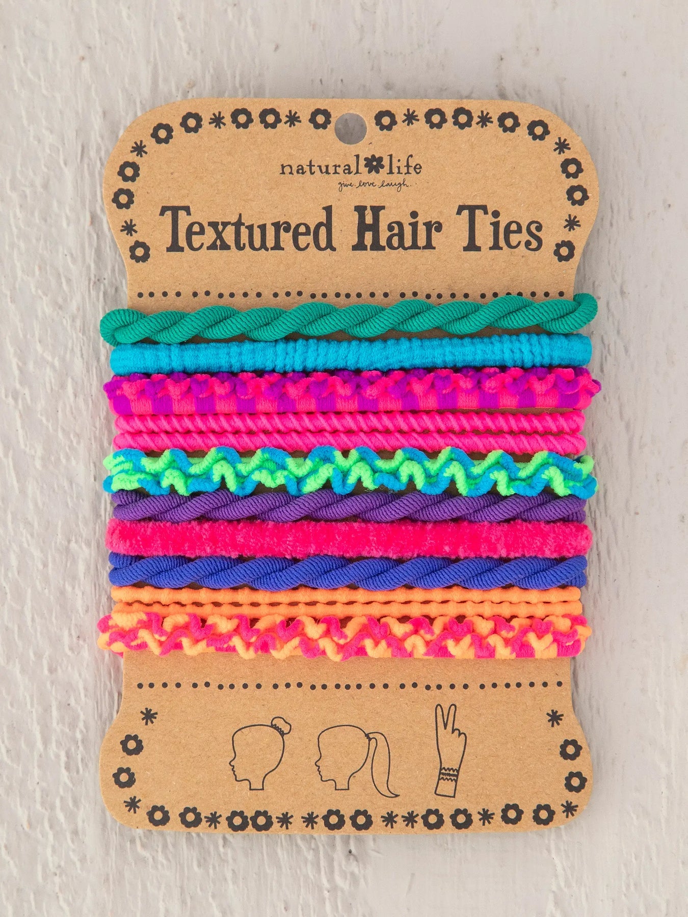 Textured Hair Ties Set of 10