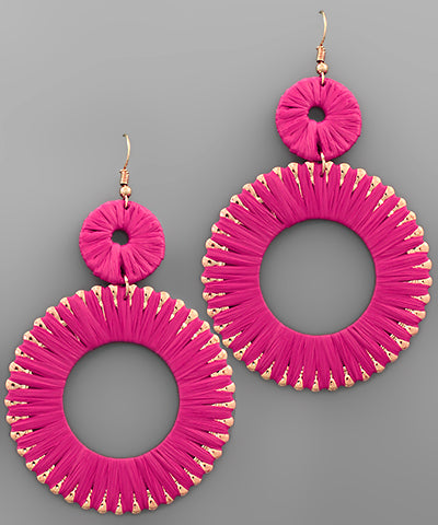 Raffia Circle Earrings