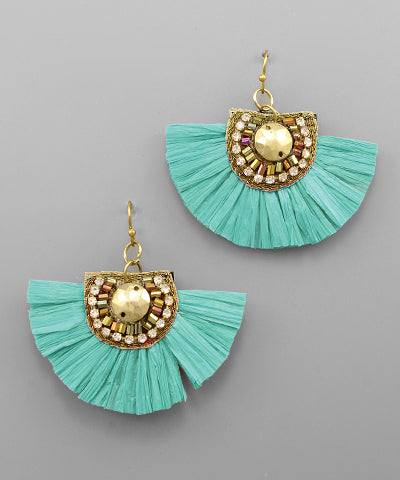 Raffia Fan Earrings