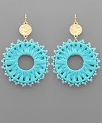 Raffia Circle Bead Earrings