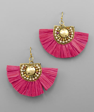 Raffia Fan Earrings